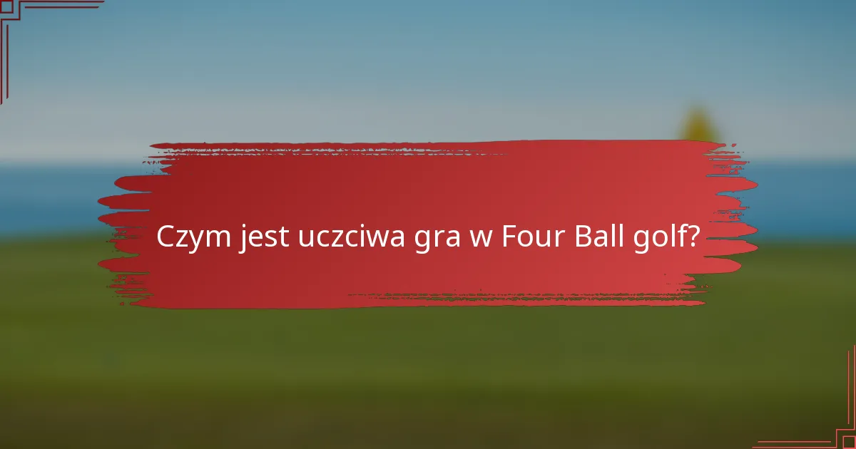 Czym jest uczciwa gra w Four Ball golf?