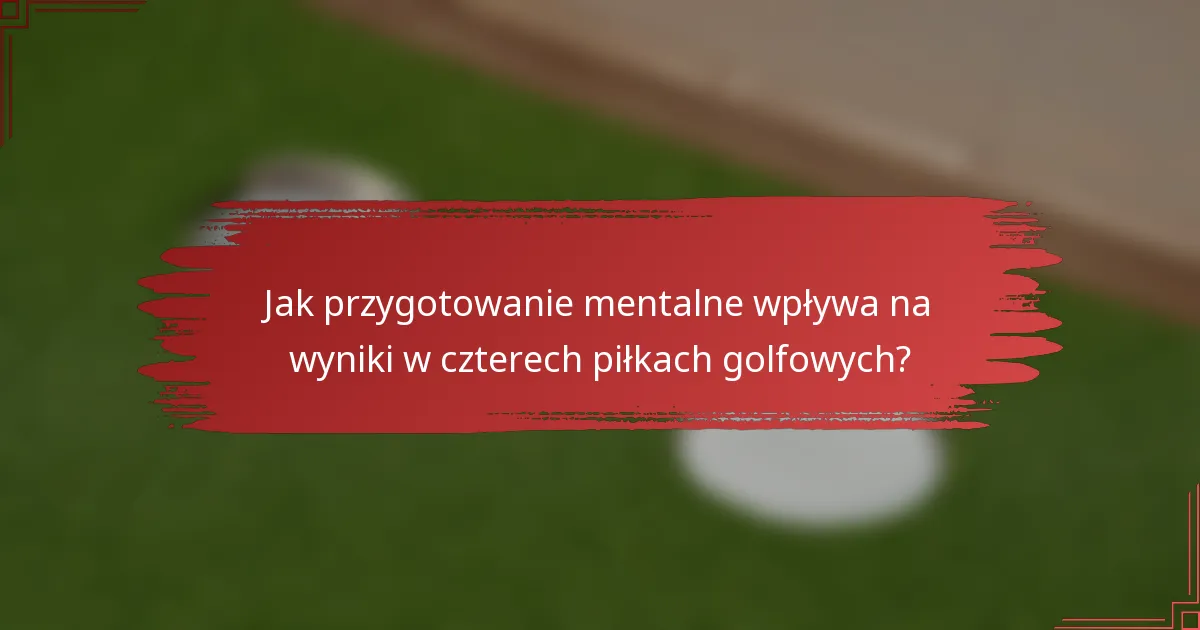 Jak przygotowanie mentalne wpływa na wyniki w czterech piłkach golfowych?