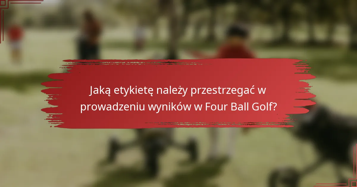 Jaką etykietę należy przestrzegać w prowadzeniu wyników w Four Ball Golf?