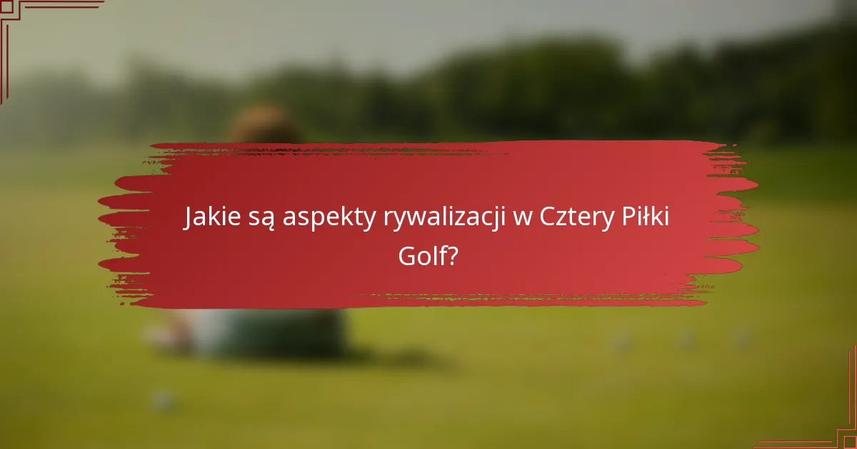 Jakie są aspekty rywalizacji w Cztery Piłki Golf?