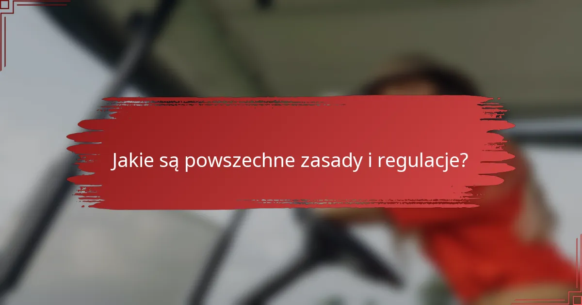 Jakie są powszechne zasady i regulacje?