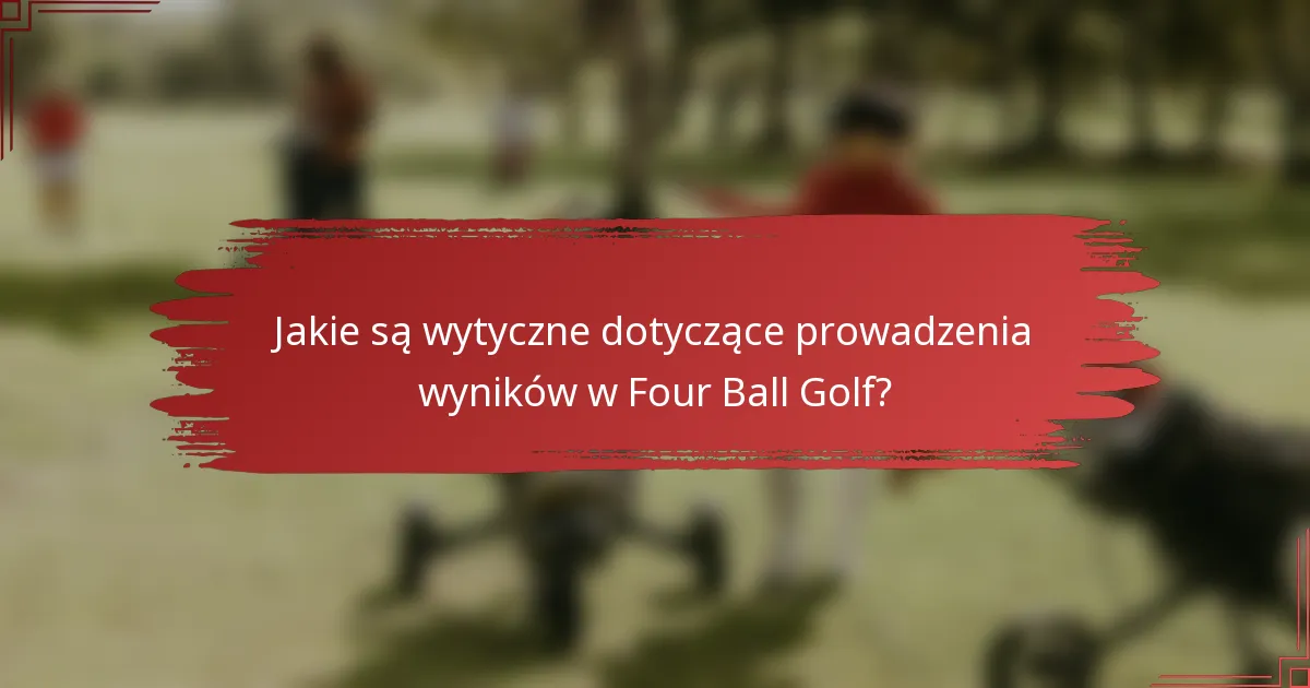 Jakie są wytyczne dotyczące prowadzenia wyników w Four Ball Golf?