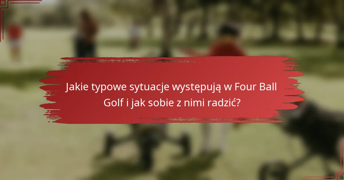 Jakie typowe sytuacje występują w Four Ball Golf i jak sobie z nimi radzić?
